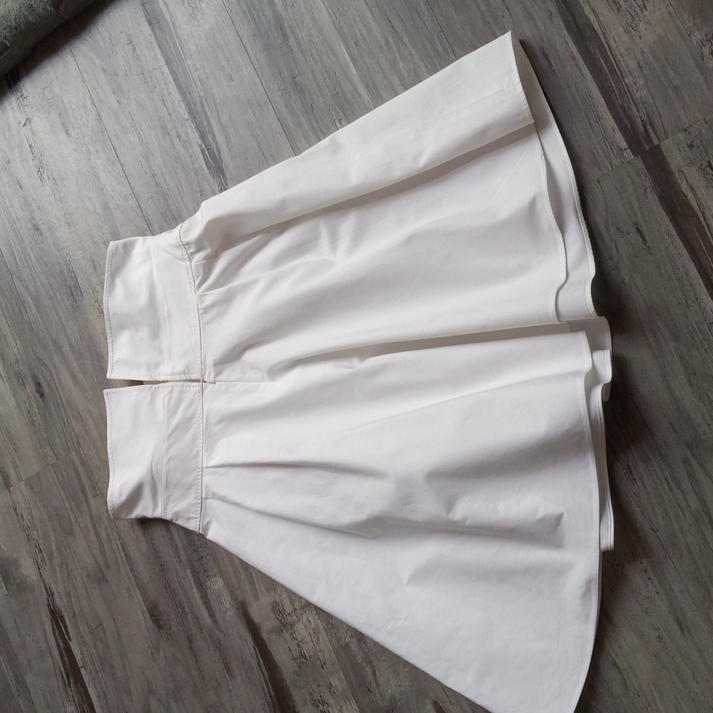 Valentino Flare Skirt Women's Ivory Cotton Size 6 Made in Italy - Picture 5 of 14